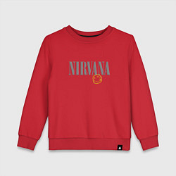 Свитшот хлопковый детский Nirvana logo smile, цвет: красный