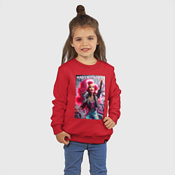 Свитшот хлопковый детский Barbie - punks not dead motto, цвет: красный — фото 2
