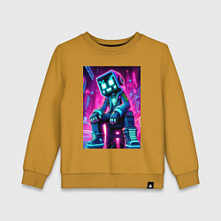 Детский свитшот Minecraft - dude in the neon city