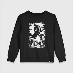 Свитшот хлопковый детский Punk music, цвет: черный