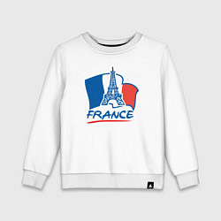 Свитшот хлопковый детский France, цвет: белый