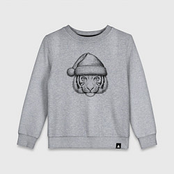 Свитшот хлопковый детский Голова новогоднего тигра, цвет: меланж