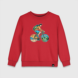 Свитшот хлопковый детский Nature biker, цвет: красный