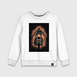 Детский свитшот Скелет едет на старом мотоцикле