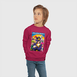 Свитшот хлопковый детский Minecraft and Jojo collaboration - ai art, цвет: маджента — фото 2