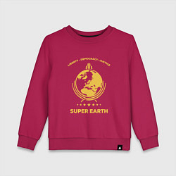 Свитшот хлопковый детский Helldivers: Super Earth, цвет: маджента