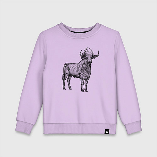 Детский свитшот Новогодний бычара / Лаванда – фото 1