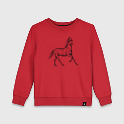 Свитшот хлопковый детский Жеребец новогодний, цвет: красный