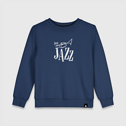 Свитшот хлопковый детский Just jazz in white, цвет: тёмно-синий