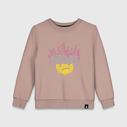 Свитшот хлопковый детский Устал сожалеть, цвет: пыльно-розовый