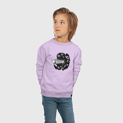Свитшот хлопковый детский Рыбка и космос, цвет: лаванда — фото 2