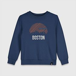 Свитшот хлопковый детский Boston Massachusetts, цвет: тёмно-синий