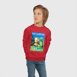 Свитшот хлопковый детский Bart and Creeper - collaboration ai art, цвет: красный — фото 2
