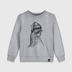 Свитшот хлопковый детский Новогодний петушок, цвет: меланж
