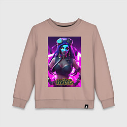 Свитшот хлопковый детский League of Legends Akali Kda, цвет: пыльно-розовый