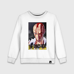 Свитшот хлопковый детский Saitama blood, цвет: белый