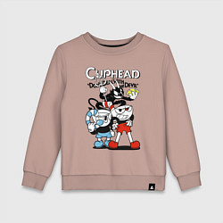 Свитшот хлопковый детский Чашки и дьявол, цвет: пыльно-розовый