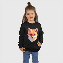 Свитшот хлопковый детский Foxs head, цвет: черный — фото 2