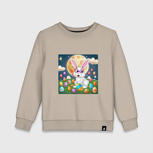 Детский свитшот Зайчик ботаник / Миндальный – фото 1