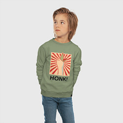 Свитшот хлопковый детский Гусь honk, цвет: авокадо — фото 2