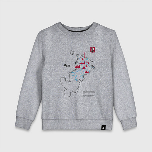 Детский свитшот Карта туристических мест Москвы / Меланж – фото 1