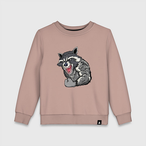 Детский свитшот Raccoon / Пыльно-розовый – фото 1
