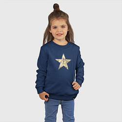 Свитшот хлопковый детский Звезда камуфляж песочный, цвет: тёмно-синий — фото 2