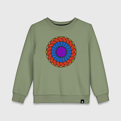Свитшот хлопковый детский Колесо геометрии, цвет: авокадо