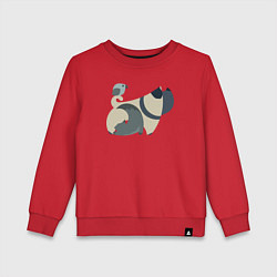 Свитшот хлопковый детский Милые друзья, цвет: красный