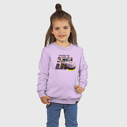 Свитшот хлопковый детский Спортивный автомобиль Порше, цвет: лаванда — фото 2