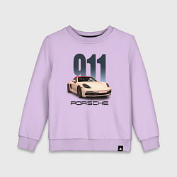 Свитшот хлопковый детский Немецкий спортивный автомобиль Порше 911, цвет: лаванда