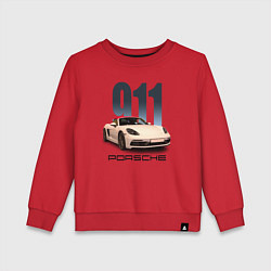 Свитшот хлопковый детский Немецкий спортивный автомобиль Порше 911, цвет: красный
