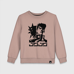 Свитшот хлопковый детский JoJo Bizarre Adventure - ai art, цвет: пыльно-розовый