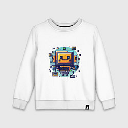 Свитшот хлопковый детский Пиксель робот Макс, цвет: белый