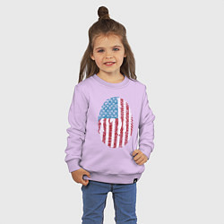 Свитшот хлопковый детский Отпечаток США, цвет: лаванда — фото 2