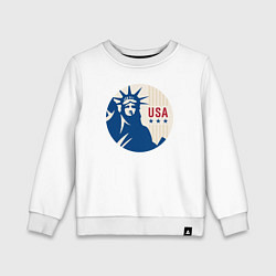 Свитшот хлопковый детский Liberty USA, цвет: белый