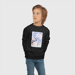 Свитшот хлопковый детский Зимние игры, цвет: черный — фото 2