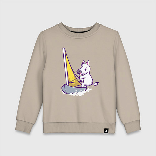 Детский свитшот Лошадь яхтсмен / Миндальный – фото 1