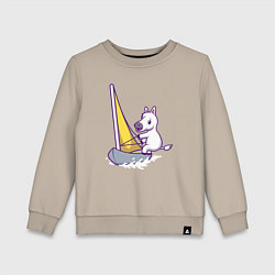 Свитшот хлопковый детский Лошадь яхтсмен, цвет: миндальный
