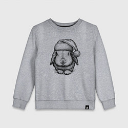 Свитшот хлопковый детский Новогодний зайченок, цвет: меланж