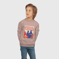 Свитшот хлопковый детский Helldivers 2 - Демократия нуждается в тебе, цвет: пыльно-розовый — фото 2