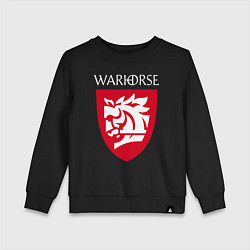 Свитшот хлопковый детский Warhorse logo, цвет: черный