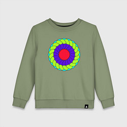 Свитшот хлопковый детский Неоновое колесо, цвет: авокадо