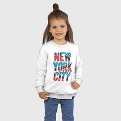 Свитшот хлопковый детский Америка Нью-Йорк, цвет: белый — фото 2