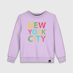 Свитшот хлопковый детский New York city colors, цвет: лаванда
