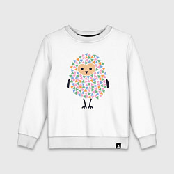 Свитшот хлопковый детский Милая сова, цвет: белый