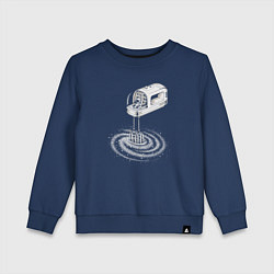 Свитшот хлопковый детский Космический миксер, цвет: тёмно-синий