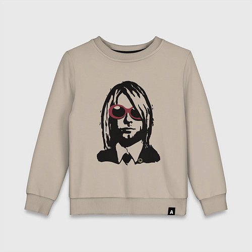 Детский свитшот Kurt Cobain Nirvana portrait / Миндальный – фото 1