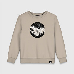 Свитшот хлопковый детский Осенний велосипедный закат, цвет: миндальный