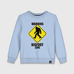 Свитшот хлопковый детский Предупреждающий знак Bigfoot zone, цвет: мягкое небо